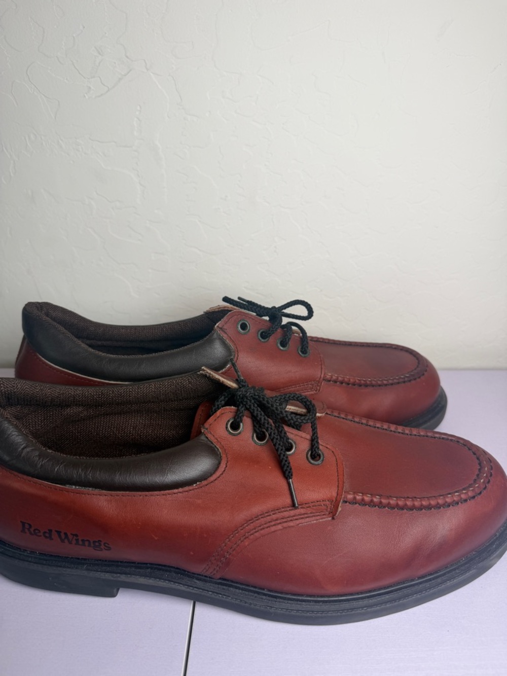 Red Wing loafers size 15 d like new leather shoes